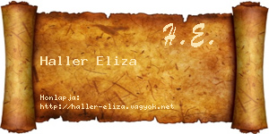 Haller Eliza névjegykártya